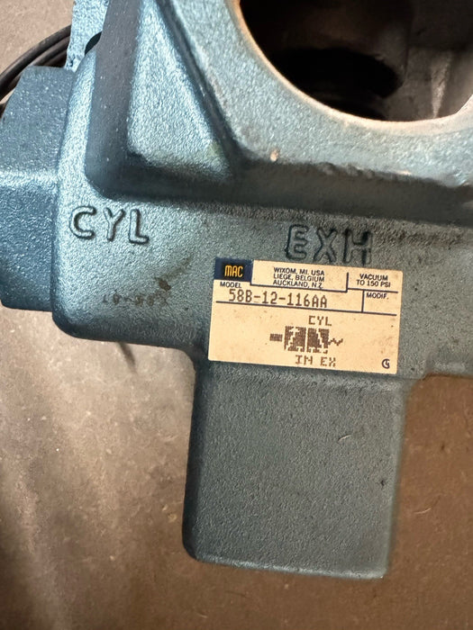 MAC VALVES INC 58B-12-116AA NEW PNEUMATIC SOLENOID 58B-12-116A 120VAC OR 24 VDC