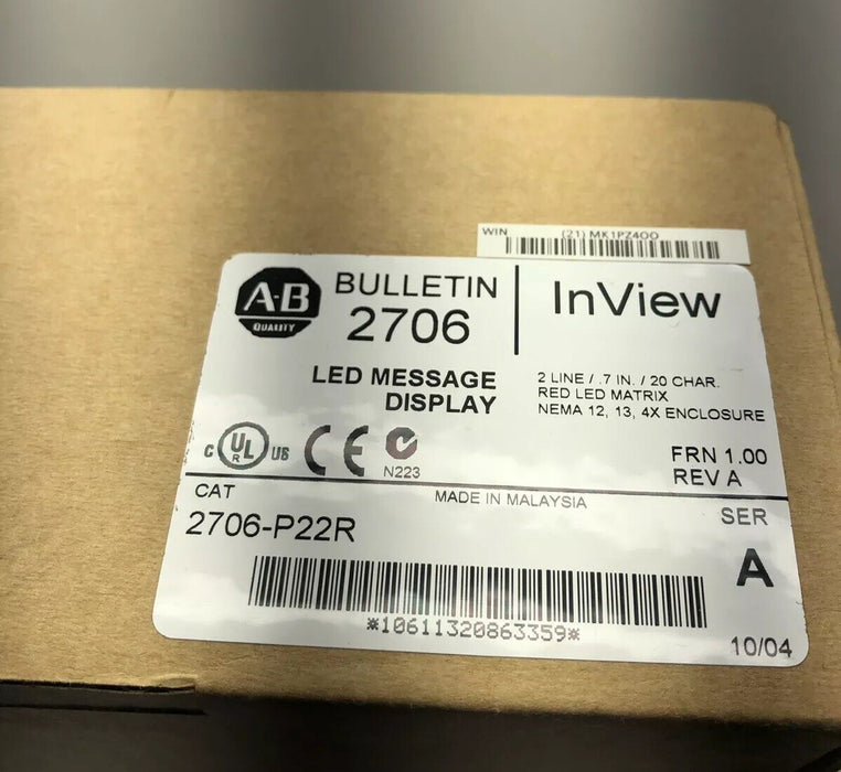 2706-P22R NEW SEALED ALLEN-BRADLEY INVIEW MESSAGE LED DISPLAY