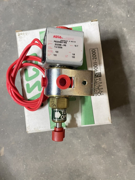 NEW ASCO REDHAT 120V 2 WAY1/8" SOLENOID VALVE P8320B001M T 41305 MX 109