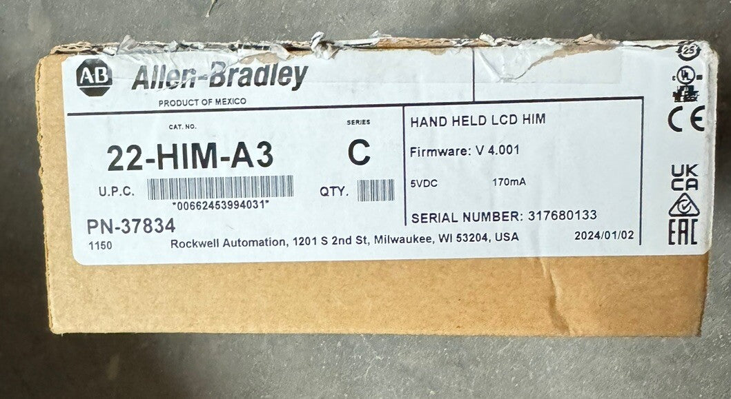 NEW 2024 22-HIM-A3 HAND HELD LCD HIM POWERFLEX 4 VFD DRIVES NIB