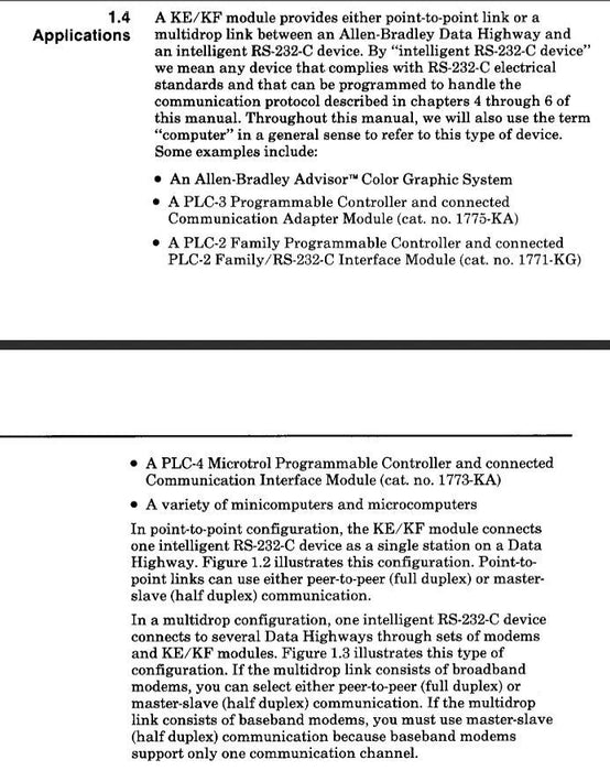 NEW 1771-KE ORIGINAL ALLEN-BRADLEY BOX SERIALS MATCHING 1771KE DH TO RS-232