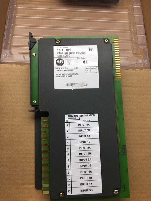 NEW Allen Bradley 1771-ID A Isolated 120V AC Input Module