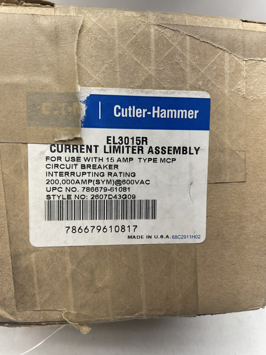 NEW EATON EL3015R CURRENT LIMITER FOR 15 AMP MCP BREAKERS STYLE NO. 2607D43G09