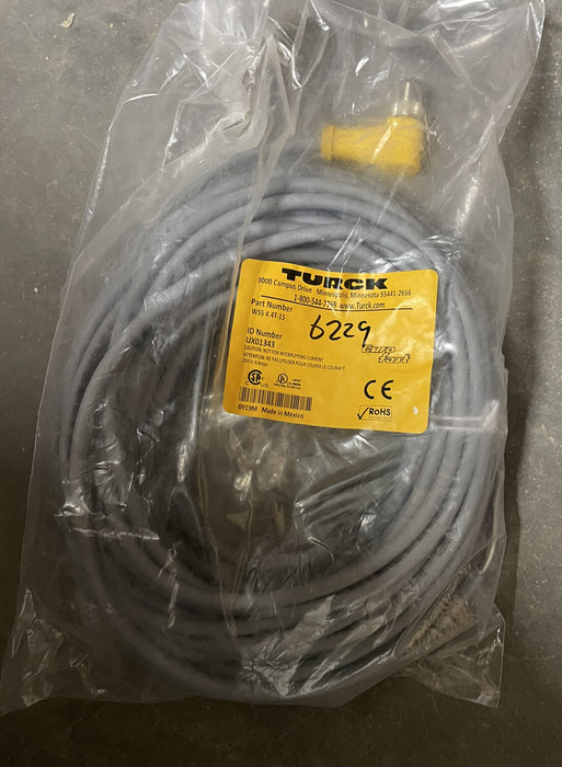 NEW SEALED TURCK WSS 4.4T-15 EURO FAST QD CABLE 49FT OR 15M 4 PIN M12
