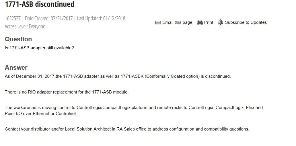 REMAN 1771-ASB ALLEN-BRADLEY REMOTE I/O ADAPTER MODULE RIO 1771ASB 1771-ASB/E