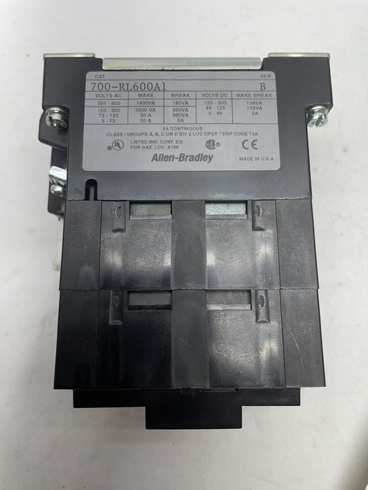 NEW ALLEN-BRADLEY BULLETIN 700 700-RL600A1 TYPE R 120 VAC RELAY 0 N.C 6 N.O