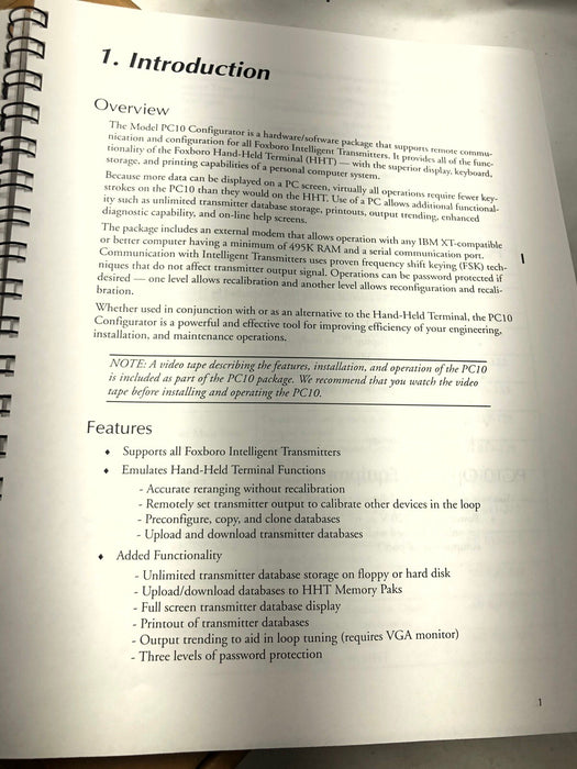NEW FOXBORO PC10-AEM PC10 INTELLIGENT TRANSMITTER CONFIGURATOR NIB D0157YE