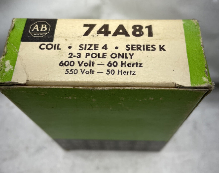 NEW ALLEN-BRADLEY 74A81 SIZE 4 600 VAC 60 HZ STARTER COIL 550 VAC 50HZ SERIES K