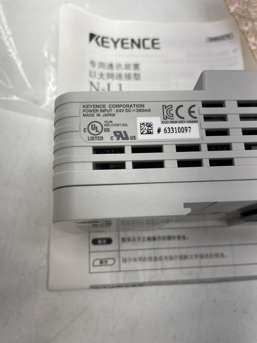 NEW KEYENCE N-L1 DEDICATED COMMUNICATION ETHERNET UNIT FOR 2D / 3D BARCODE READ