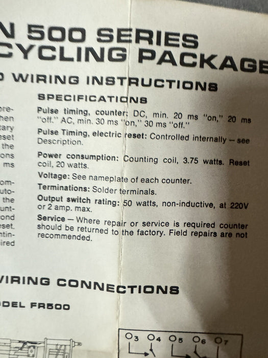 FR2-5106 REDDINGTON COUNTER MODULE MISSING COUNTER DISPLAY 115 VAC