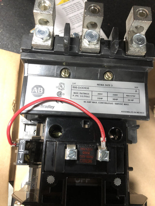 NEW 500 LINE MODULAR DOL MOTOR STARTER / CONTACTOR 500-DOD930 NEMA SIZE 3 NIB
