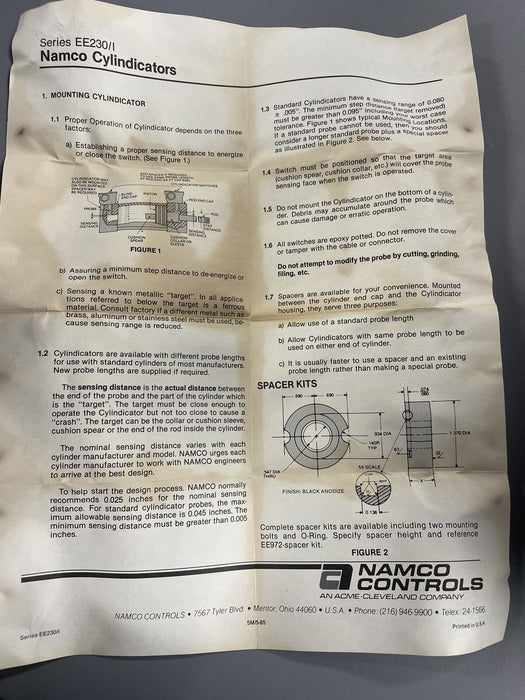 EE230-30820 CYLINDERCATOR NORM OPEN 20-140 VAC/DC EE220-30820