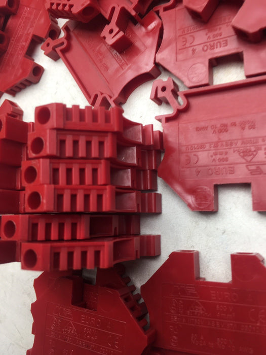 QTY 25PCS NEW MORSETTITALIA 43400-RD EURO 4 TERMINAL BLOCKS RED 43400RD NNB