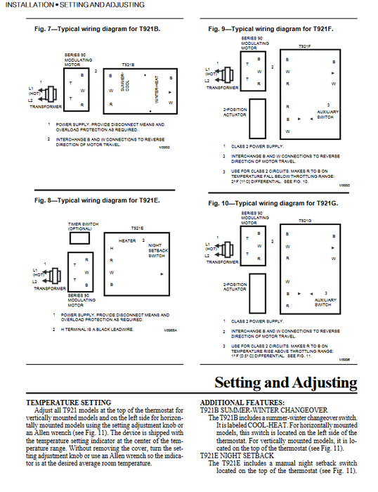 HONEYWELL THERMOSTAT T921G 1005 30VAC 135 OHM POT 56-84F THROTTLING T921G1005