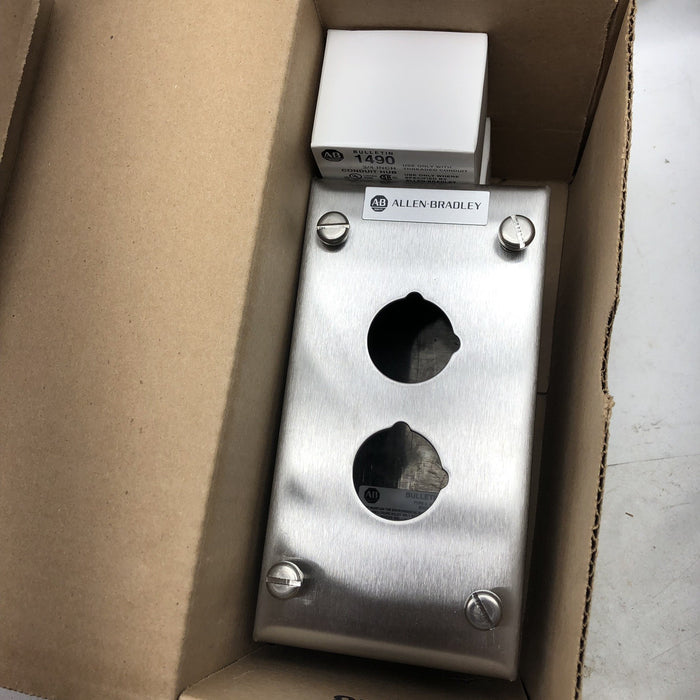 800H-2HZ4M NEW ALLEN-BRADLEY HEAVY DUTY PUSH BUTTON ENCLOSURE 2 HOLE TYPE SS