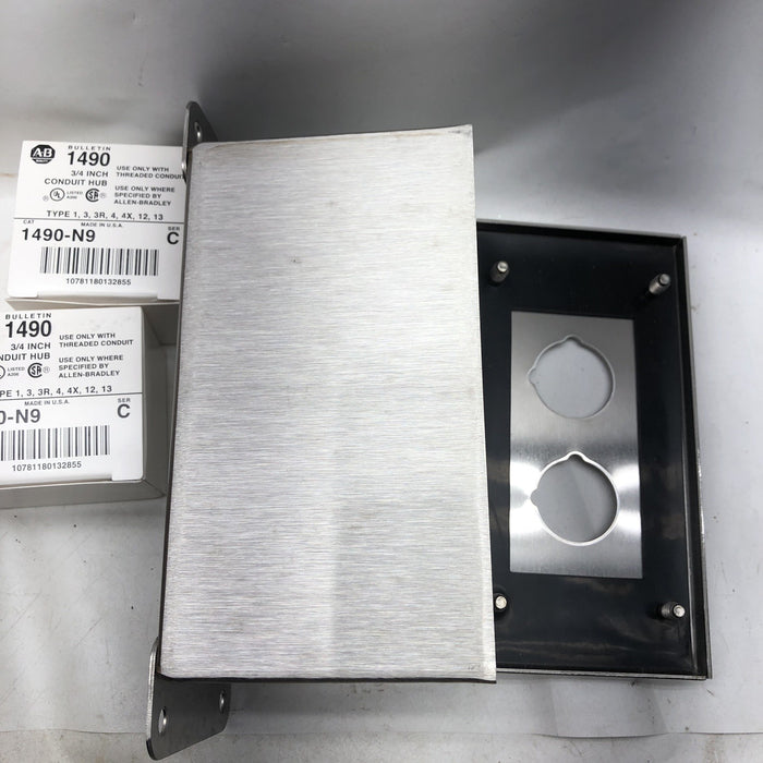 800H-2HZ4M NEW ALLEN-BRADLEY HEAVY DUTY PUSH BUTTON ENCLOSURE 2 HOLE TYPE SS