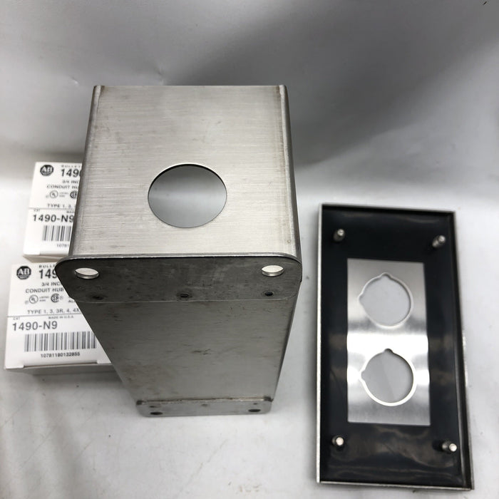 800H-2HZ4M NEW ALLEN-BRADLEY HEAVY DUTY PUSH BUTTON ENCLOSURE 2 HOLE TYPE SS