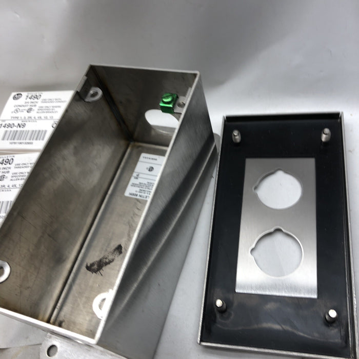 800H-2HZ4M NEW ALLEN-BRADLEY HEAVY DUTY PUSH BUTTON ENCLOSURE 2 HOLE TYPE SS