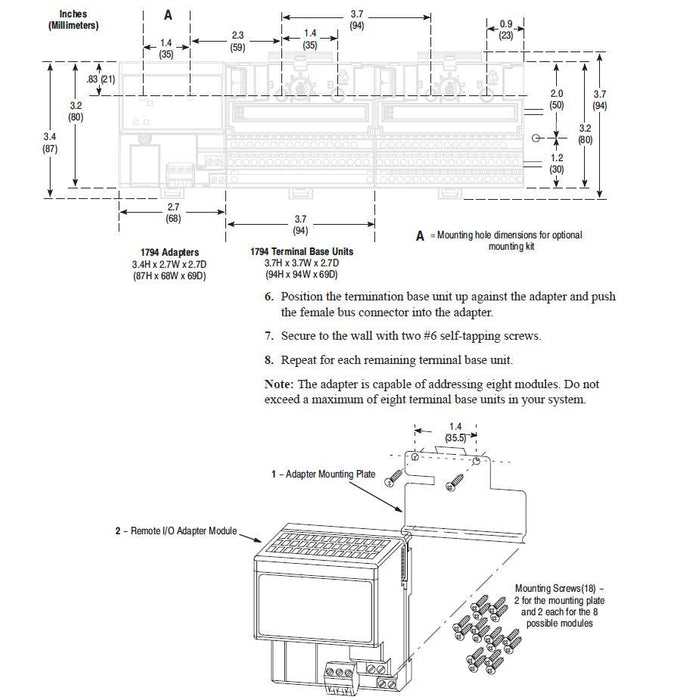1794-ASB E ALLEN BRADLEY FLEXLOGIX CLEAN AND WORKING REMOTE I/O RIO 24VDC AB