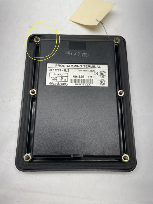 ALLEN BRADLEY 1201-HJ2 PROGRAMMING TERMINAL 12V FRN 1.07 SER B GREAT CONDITION