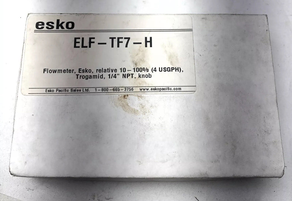 NEW ESKO ELF-TF7-H PURGE FLOW METER 10-100% 4 USGPH 1/4" NPT ADJUSTMENT KNOB