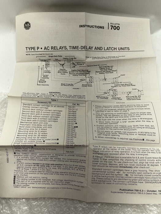NEW ALLEN-BRADLEY BULLETIN 700 700-PL200A1 TYPE R 120 VAC RELAY