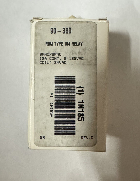 White-Rodgers 90-380 24-VAC Heavy-Duty General-Purpose Fan Relay R8M TYPE 184 R