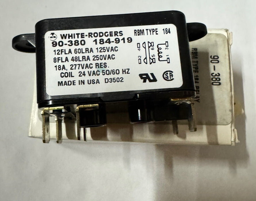 White-Rodgers 90-380 24-VAC Heavy-Duty General-Purpose Fan Relay R8M TYPE 184 R