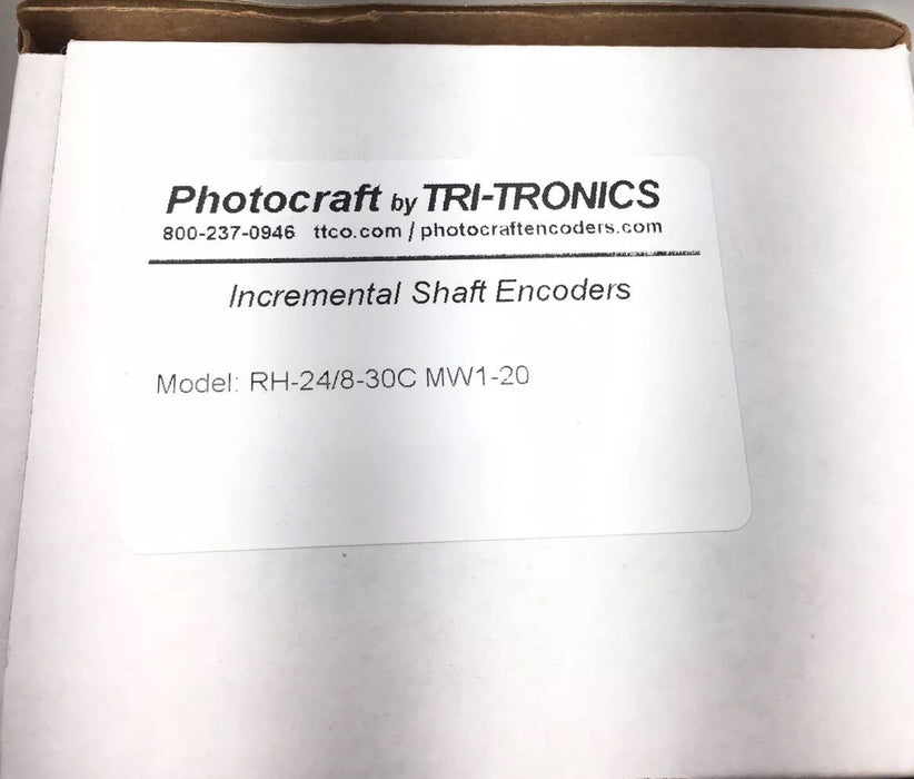 RH-24/8-30C MW1-20 NEW PHOTOCRAFT TRI-TRONICS INCREMENTAL SHAFT ENCODER MODEL
