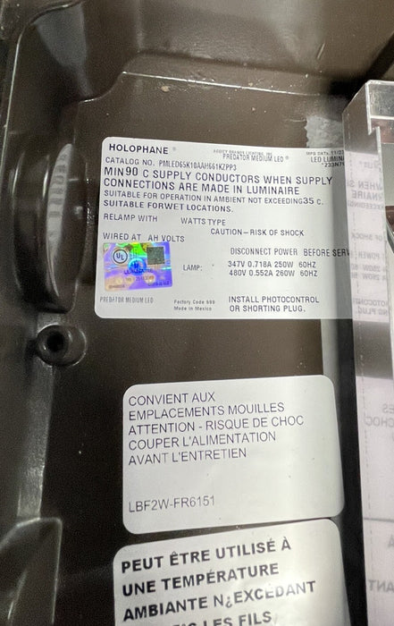 NEW UNUSED HALOPHANE MEDIUM PREDATOR LED LIGHT ACUITY PMLED 480vac LAMP OUTDOOR