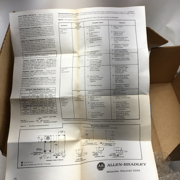 NEW ALLEN BRADLEY 802PR-LBAR1-08 E AC/DC INDUCTIVE PROX SWITCH New Old Stock