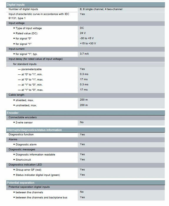 NEW SEALED 2014 6ES7 138-4FA04-0AB0 SIEMENS SIMATIC ET 200S 4/8 DIGITAL INPUT