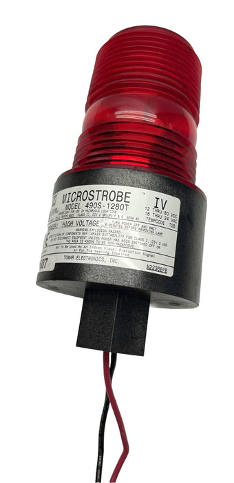 NEW 490S-1280T RED MICROSTROBE BY TOMAR 12-80 VDC , 16-24 VAC HAZERDOUS LOCATION