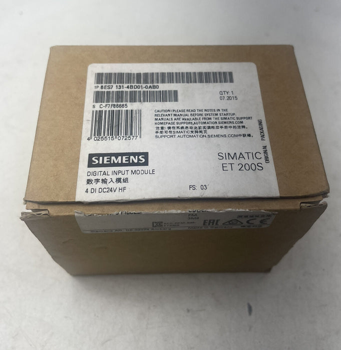 1 MODULE NEW 2015 6ES7 131-4BD01-0AB0 SIEMENS SIMATIC ET 200S DIGITAL INPUT