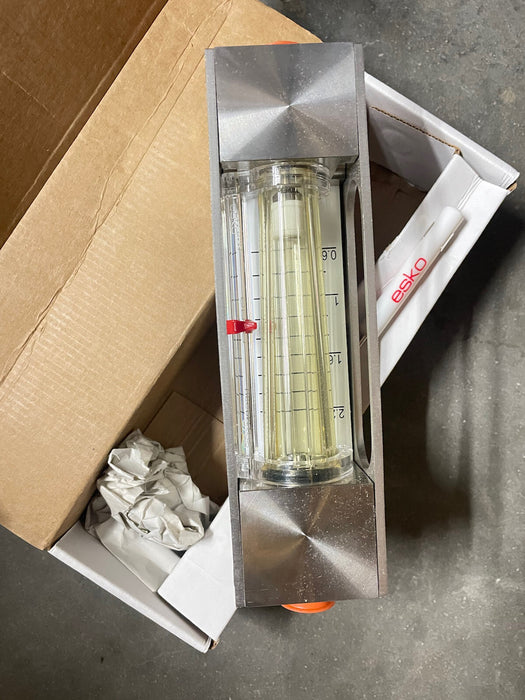 NEW ESKO EM-SM1  FLOW METER 0-2.4 USGPH 1/2" NPT ADJUSTMENT KNOB #2 BLOCK SS316