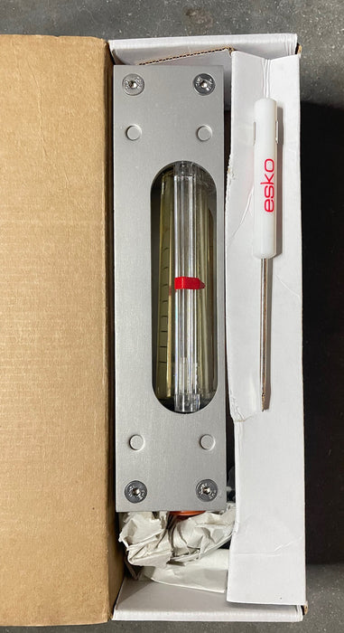 NEW ESKO EM-SM1  FLOW METER 0-2.4 USGPH 1/2" NPT ADJUSTMENT KNOB #2 BLOCK SS316