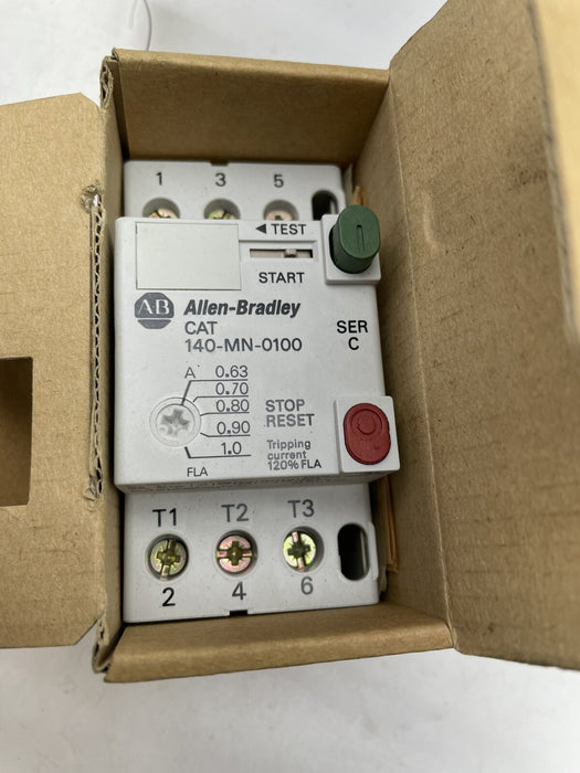 NEW ALLEN BRADLEY 140-MN-0100 MANUAL MOTOR STARTER W/ ADJ OVERLOAD