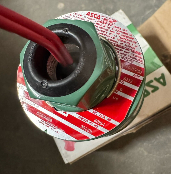 NEW ASCO REDHAT 120V 1/4" SOLENOID VALVE P8320A006 T 23293883