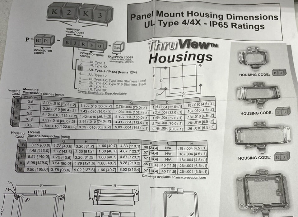 NEW GRACE PORT P-P2-K3RF0 PARALLEL PORT PANEL INTERFACE W/ RECEPTACLE DB25F 10FT