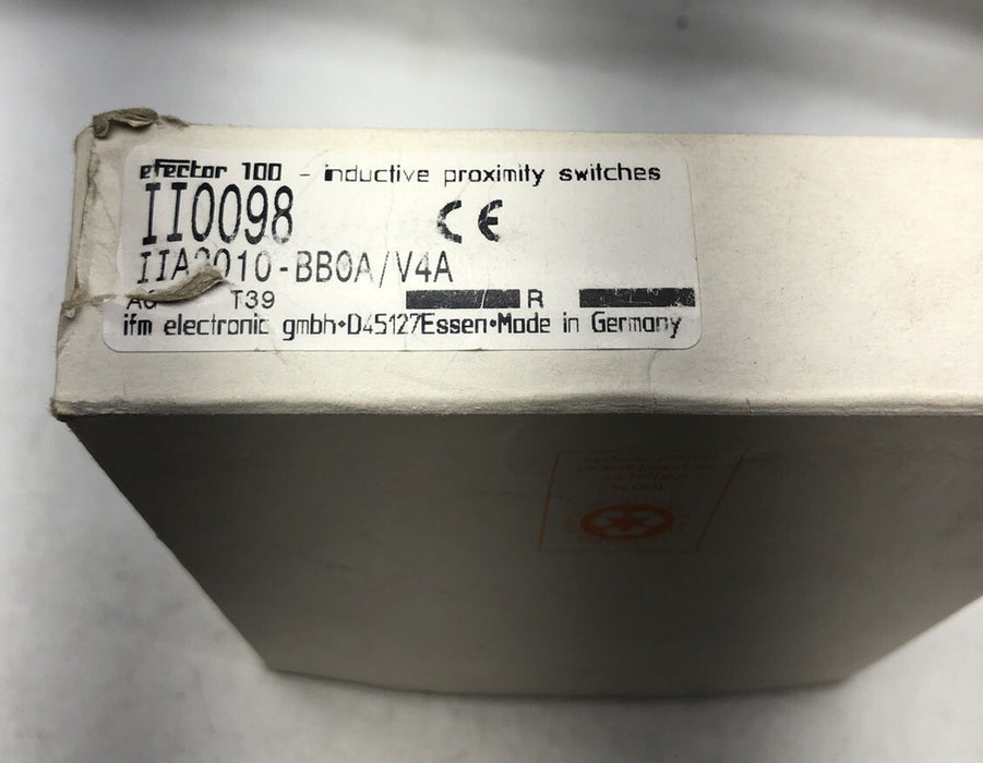 NEW IFM Efector II0098 Inductive Prox Sensor IIA0010-BBOA/V4A