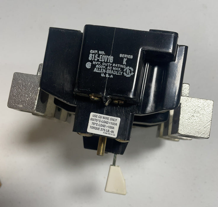 NEW ALLEN BRADLEY 815-EOV15 MANUAL RESET OVERLOAD RELAY NEMA SIZE 4 3 NC CONTACT
