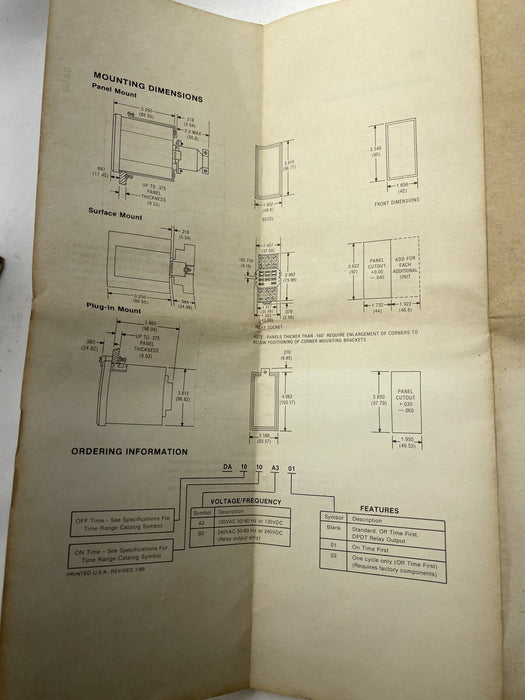 EAGLE SIGNAL DANAHER CONTROLS DA1010A3 ELECTRONIC REPEAT CYCLE TIMER MINIFLEX