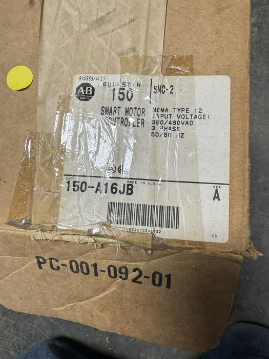 NEW ALLEN BRADLEY 150-A16JB SER A SMC-2 SMART MOTOR CONTROLLER NEMA 12 150-A16
