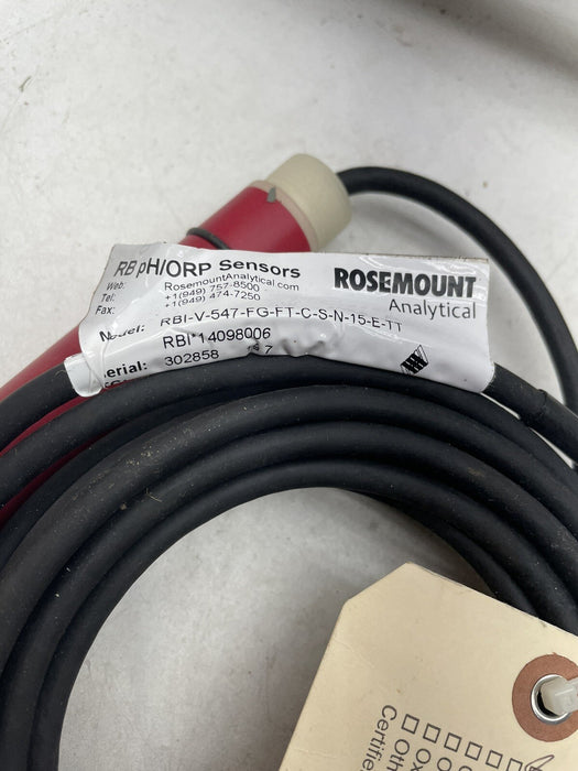 NEW ROSEMOUNT ANALYTICAL RB PH/ORP SENSOR RBI-V-547-FG-FT-C-S-N-15-E-TT 14098006