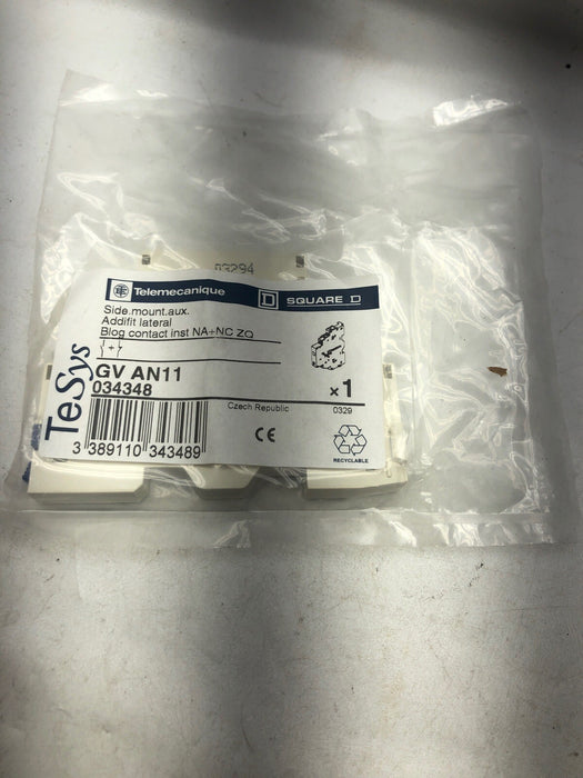 NEW TELEMECANIQUE GV AN11 BY SQUARE D TeSys SIDE MOUNT AUXILIARY CONTACT 034348