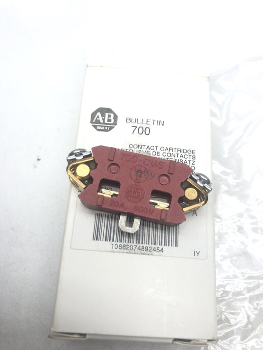 NEW ALLEN BRADLEY 700-CMS SAFETY MASTER CONTACT CARTRIDGE RED 20 AMP N.O AND N.C