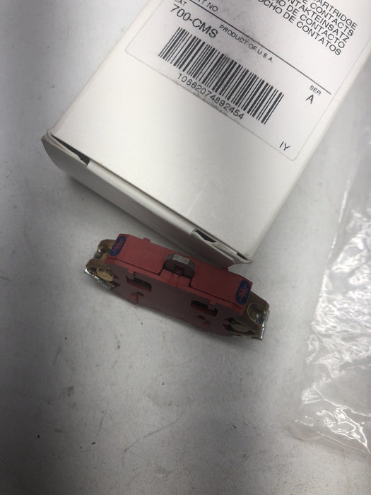NEW ALLEN BRADLEY 700-CMS SAFETY MASTER CONTACT CARTRIDGE RED 20 AMP N.O AND N.C