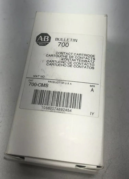 NEW ALLEN BRADLEY 700-CMS SAFETY MASTER CONTACT CARTRIDGE RED 20 AMP N.O AND N.C