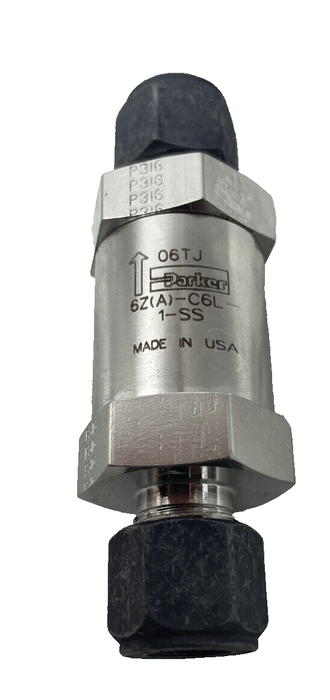 NEW Parker CPI C-Series Check Valve 316 SS 3/8" single ferrule 6Z(A)-C6L-1-S