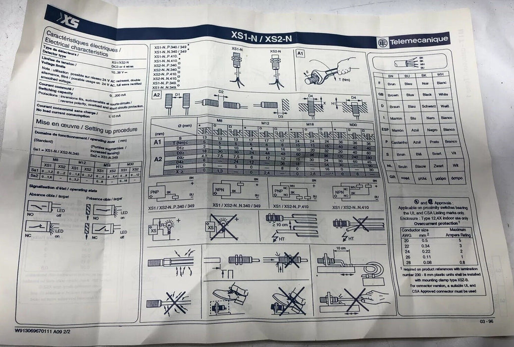 NEW TELEMECANIQUE INDUCTIVE PROX SWITCH XS1 M18KP340L2 XS1M18KP340L2 12-24 VDC